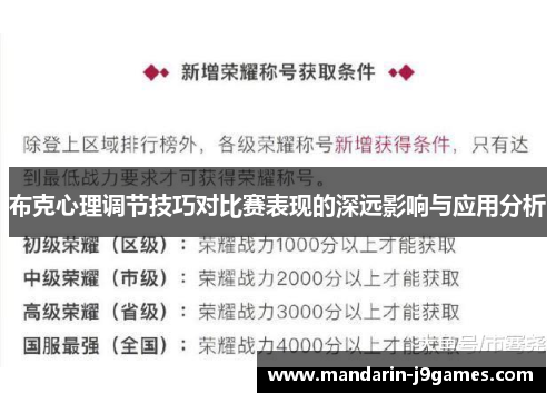 布克心理调节技巧对比赛表现的深远影响与应用分析